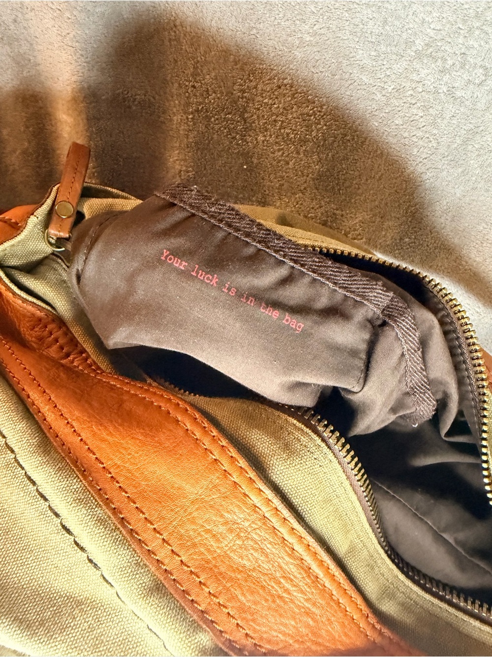Lucky Brand Canvas Messenger Bag with Leather Trim - Picture 9 of 9